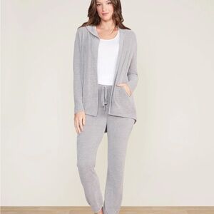 Barefoot Dreams CozyChic Ultra Lite® Hooded Cardi - Light Gray